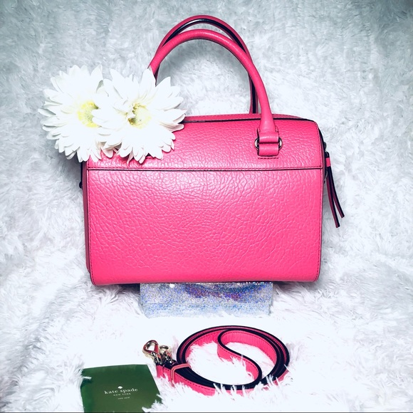 NWOT! Kate Spade | Delaney Perri Lane Bubbles Peony Pink Leather Satchel - Picture 11 of 16